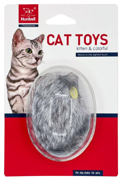 Nunbell Play-N-Squealing Fur Mouse Cat Toy