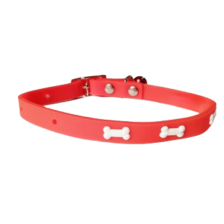 Smarty Pet Adjustable Soft Silicon Safety Buckle Bone Design Collar With Bell