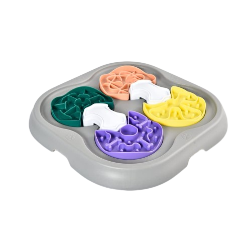 Nunbell Treat Puzzle Feeder Fun Licker Maze Interactive Game Tray For Dog (Color May Vary)