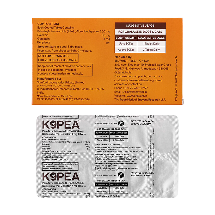 Enavant Petcare K9PEA Tablets – For Dogs & Cats