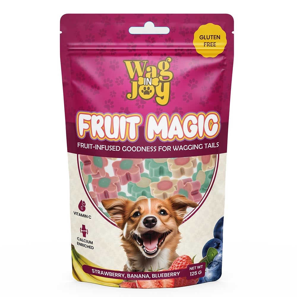 Wag In Joy: Fruit Magic Dog Treats – Strawberry, Blueberry & Banana