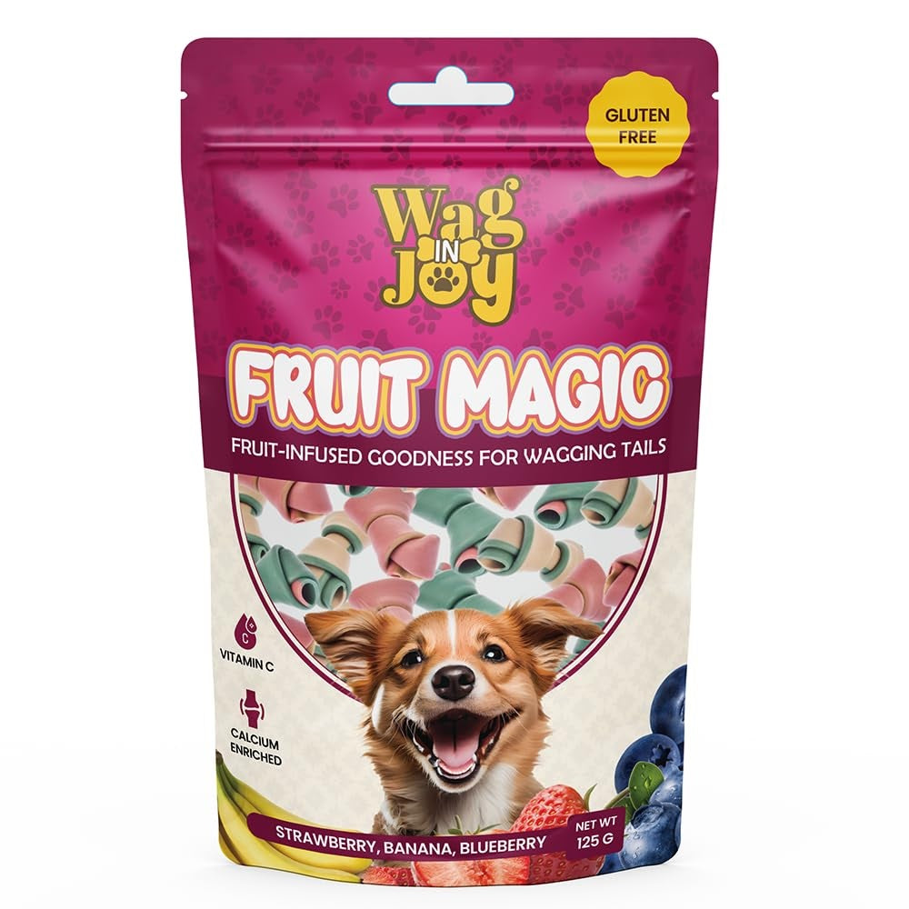Wag In Joy: Fruit Magic Dog Treats – Strawberry, Blueberry & Banana