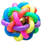 Smarty Pet Latex Squeaky Multi Colour Woven Balls With Bell Toy