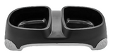 Nunbell Elegant Double Diner Bowl With Paw Design Non-Skid Rubber Bottom