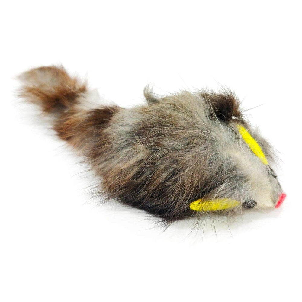Nunbell Play-N-Squealing Fur Mouse Cat Toy