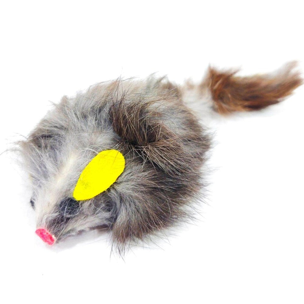 Nunbell Play-N-Squealing Fur Mouse Cat Toy