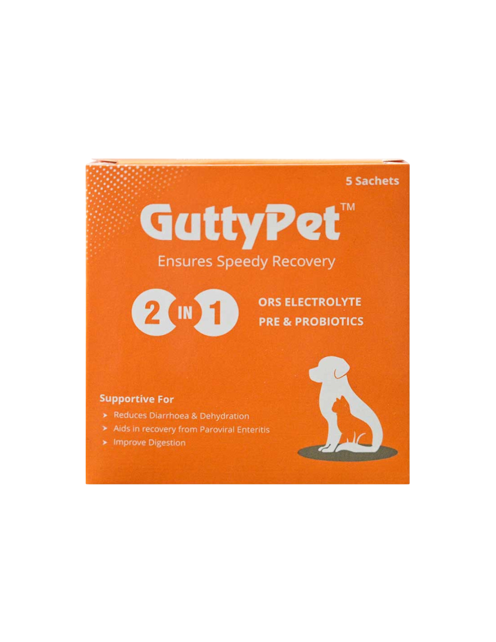 GuttyPet 2 in 1 ORS + Pre & Probiotics Supplement – 5 Sachets