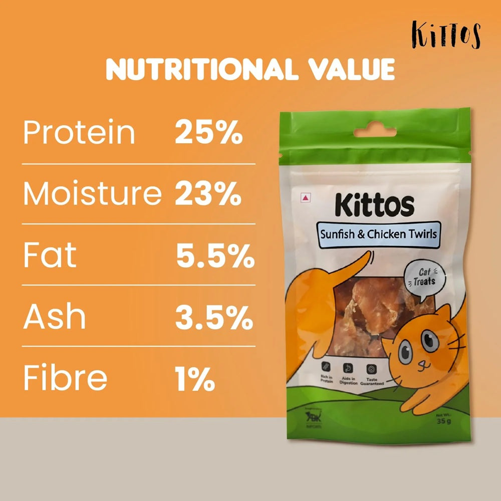 Kittos Sunfish & Chicken Twirls Treat Cat