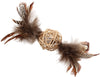 Gigwi Ecoline Catch & Scratch With Rattle Wood Rattan Feather (Brown)
