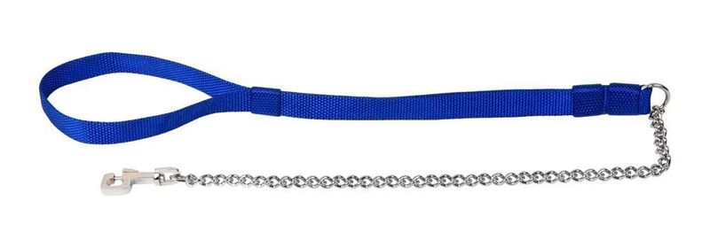 Kennel Chain Lead Thin (L = 30") (T = 2.5mm) with Nylon Handle (W = 3/4")