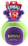 Gigwi Tennis Jumball with Rubber Handle Dog Toy - Blue/Purple