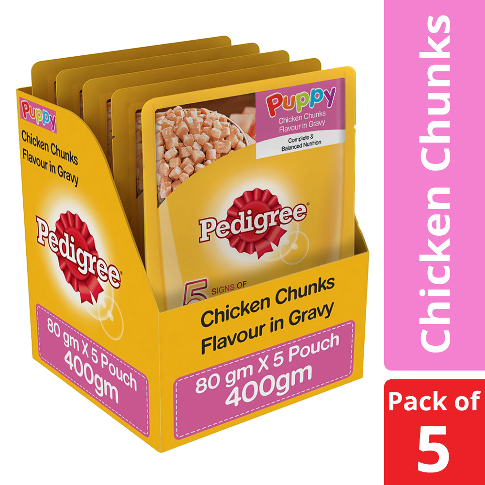 Pedigree puppy chicken cheap chunks flavour in gravy