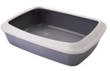 Trixie Cat Litter Tray With Rim Gray & White