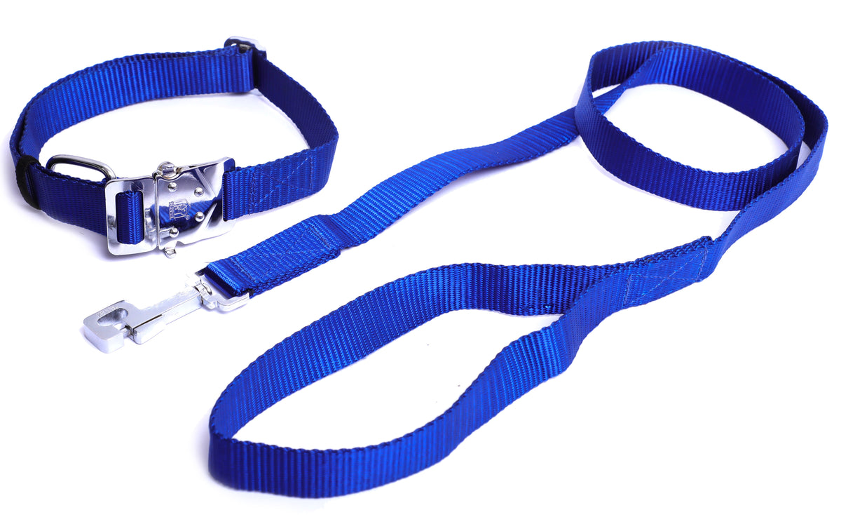 Kennel Soft Nylon Adjustable M.S. Click Lock Collar & Leash Set (1")