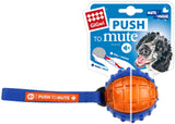Gigwi Regular Ball Push To Mute Solid/Transparent Dog Toy - Blue/Orange