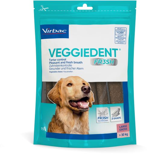 Virbac : C.E.T. VeggieDent FR3SH Tartar Control Chews for Large Dogs (>30 kg)