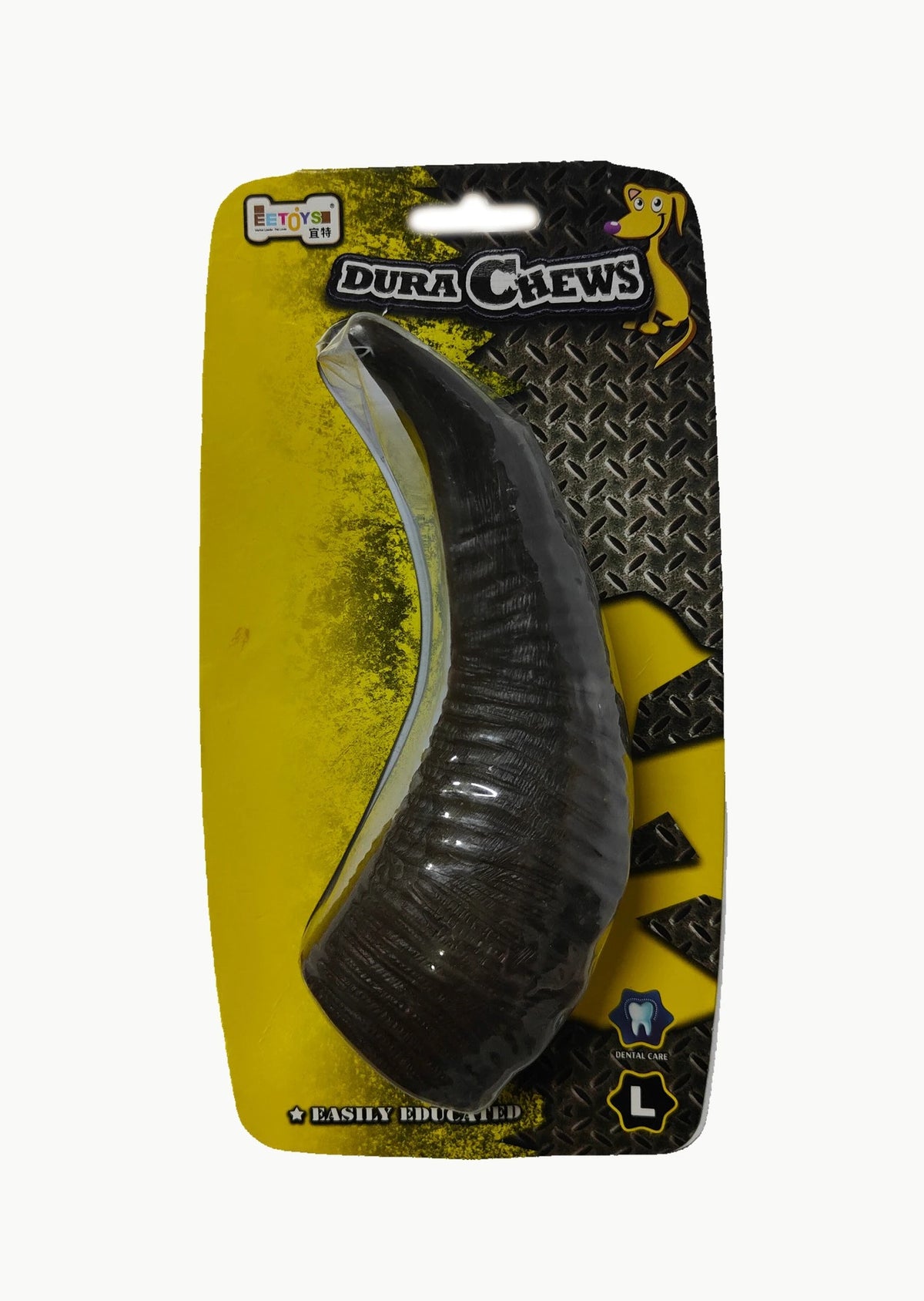 EETOYS Dura Chews Cow Horn Dog Toy