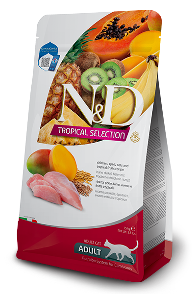 Farmina N&D Tropical Selection Chicken,Spelt, Oats & Tropical Fruits Adult Cat Dry Food