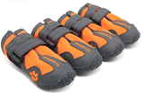 Truelove All Weather Dog Shoes With Best Reflective Straps Set Of 4- Neon Orange