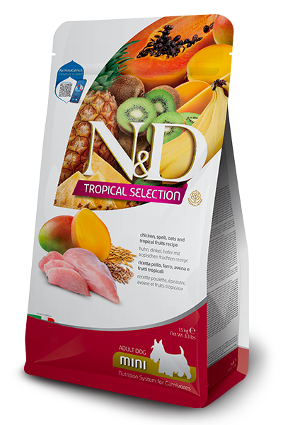 Farmina N&D Tropical Selection Chicken,Spelt, Oats & Tropical Fruits Adult Mini Dog Dry Food