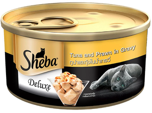 Sheba Tuna Filets and Whole Prawns In Gravy Tin