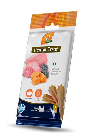 Farmina : N&D Lamb, Pumpkin & Blueberry Dental Treat for Mini Adult Dogs
