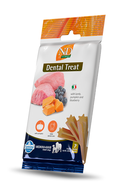 Farmina : N&D Lamb, Pumpkin & Blueberry Dental Treat for Med & Maxi Dogs