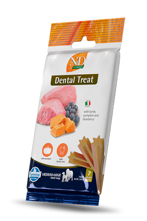 Farmina : N&D Lamb, Pumpkin & Blueberry Dental Treat for Med & Maxi Dogs