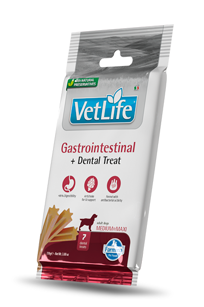 Farmina : VetLife Gastrointestinal Dental Treat for Med & Maxi Dogs