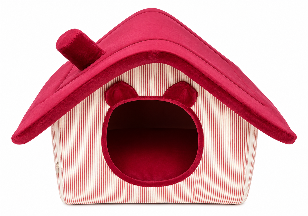 Canes Venatici Luxury Rust Velvet Pet House