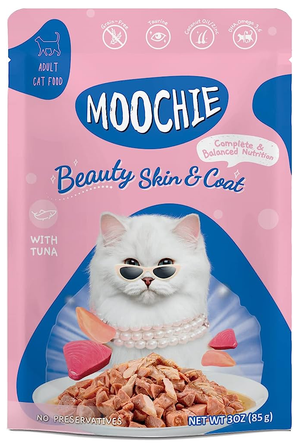 Moochie Beauty Skin & Coat Mince With Tuna Pouch For Cats