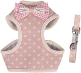 Whoof Whoof Printed Bow Harness With Leash