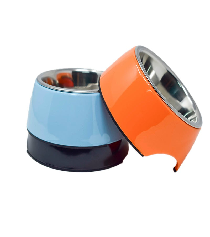 Smarty Pet Stainless Steel & Melamine Anti-Skid Plain Bowl