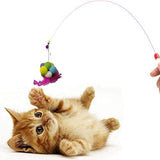 Pets Empire Soft Rod With Feather Bells Ball Play Wand Stick Cat Toy