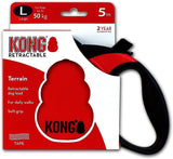 Kong Retractable Terrain Tape Dog Leash Red - 5 M