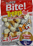 Super Bite Treats Chicken Knotted Bone - 3 Inches