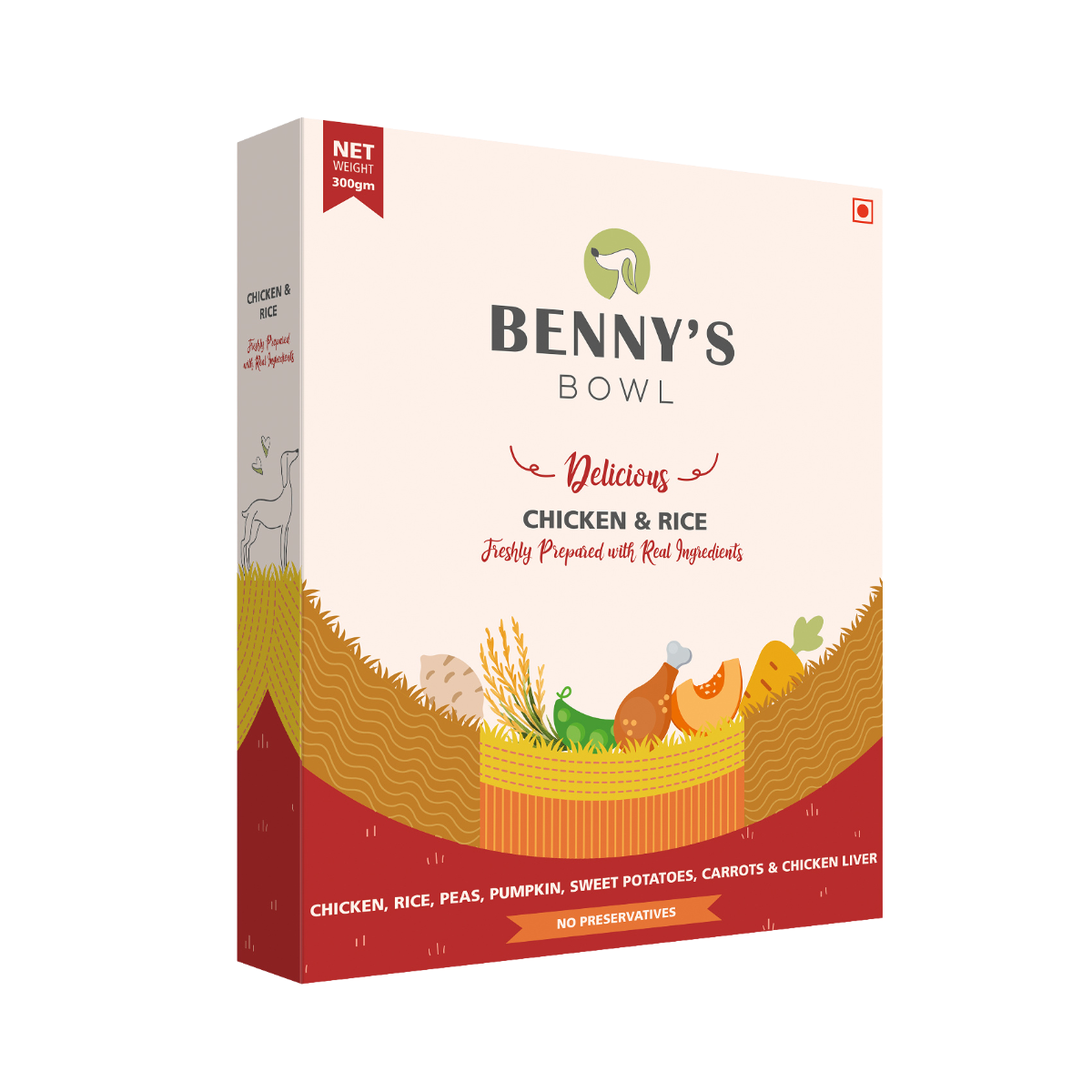 Benny's Bowl Chicken & Rice Wet Dog Food 300g