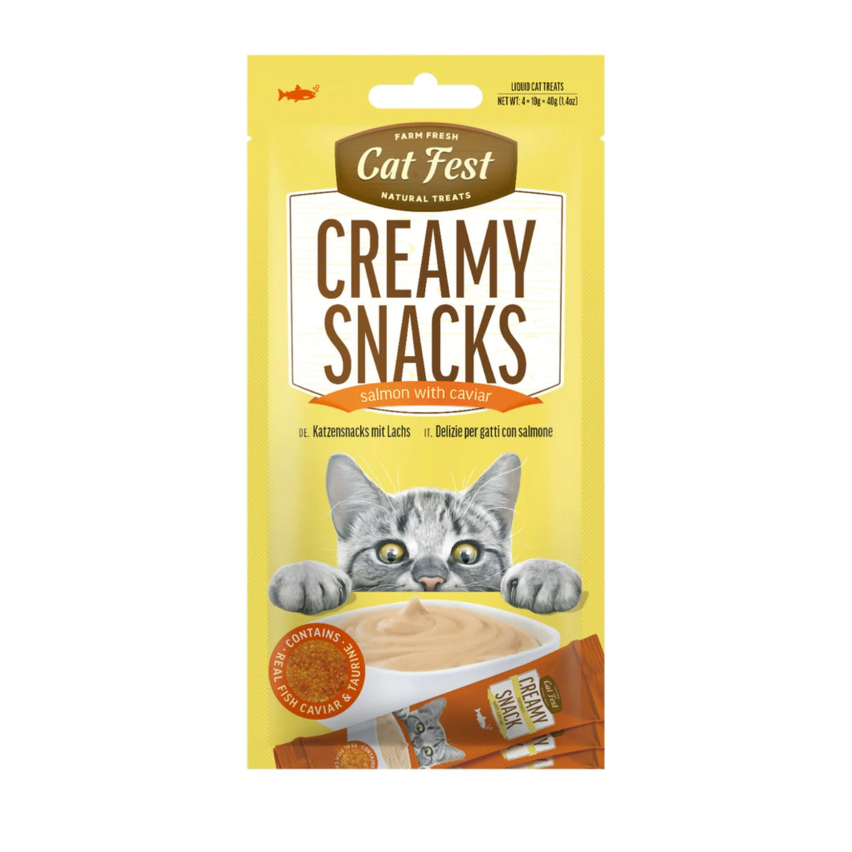 Cat Fest Creamy Snacks Salmon With Caviar For Cats