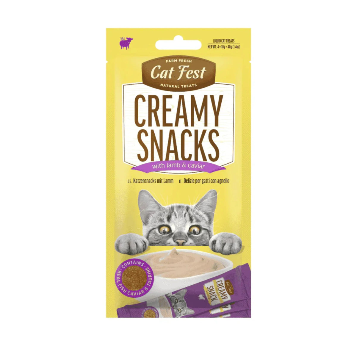 Cat Fest Creamy Snacks With Lamb & Caviar For Cats