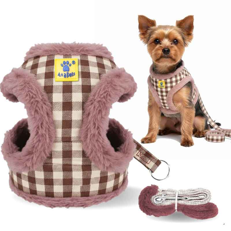 A+a Pets Fur Harness & Leash Set For Cats & Small Dogs