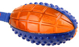 Gigwi Rugby Push To Mute Solid Ball Dog Toy - Blue/Orange