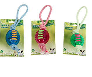 Speedy Pet Dog TPR Rugby Ball With Rope