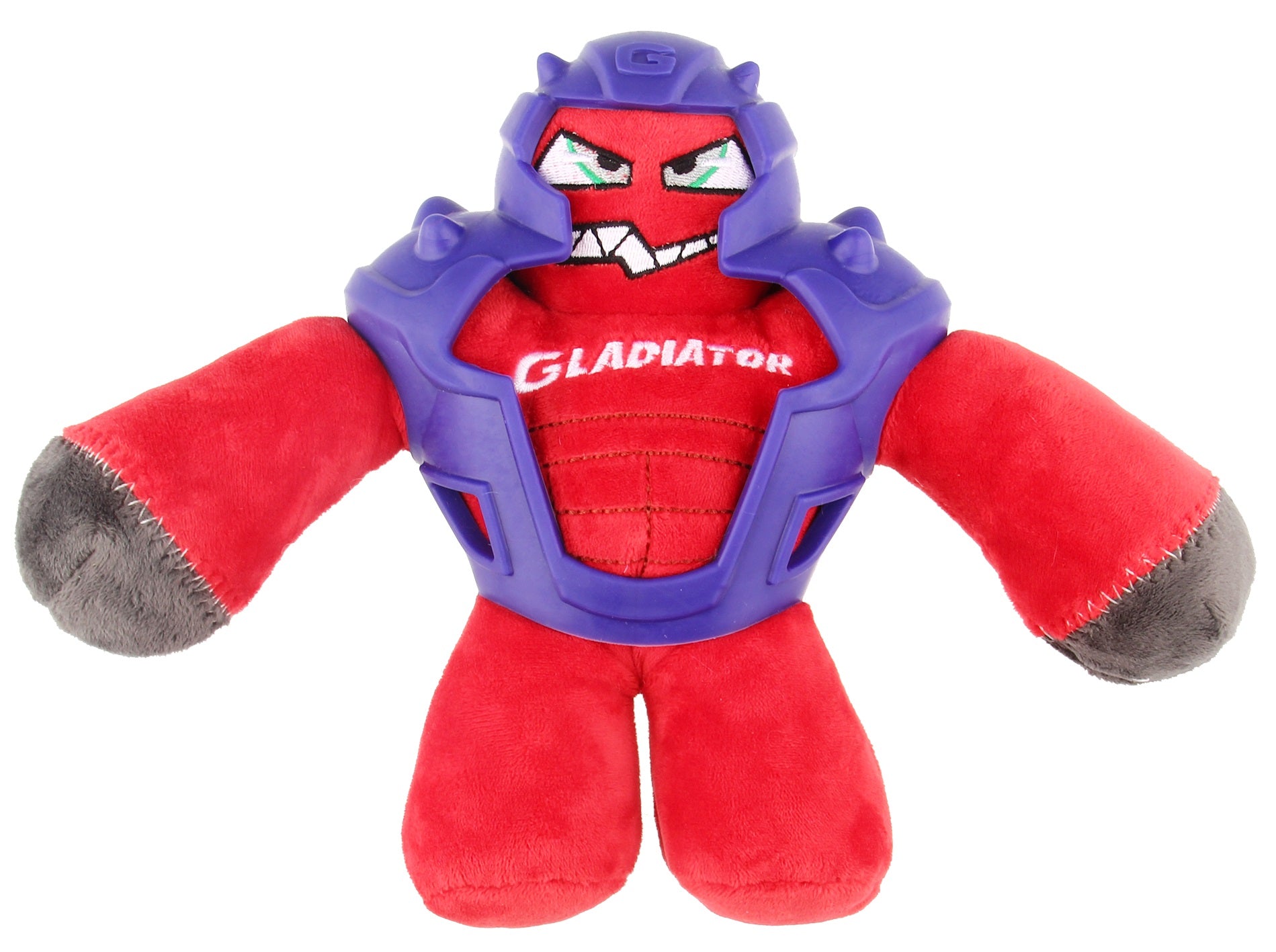 Gigwi Gladiator Squeaker Inside Plush/TPR Dog Toy - Red
