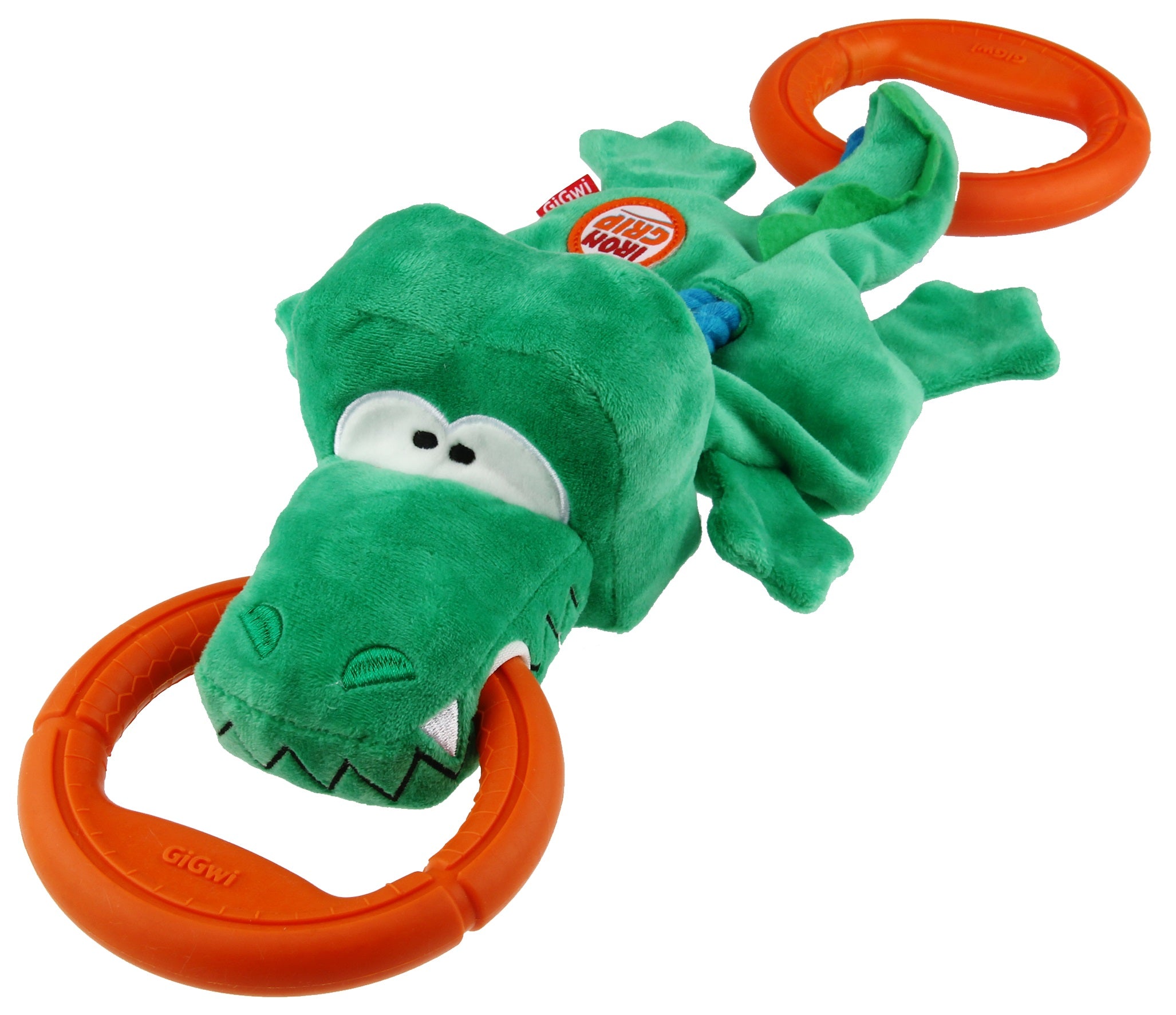 Gigwi Iron Grip Crocodile Plush Tug Toy With Tpr Handle Toy