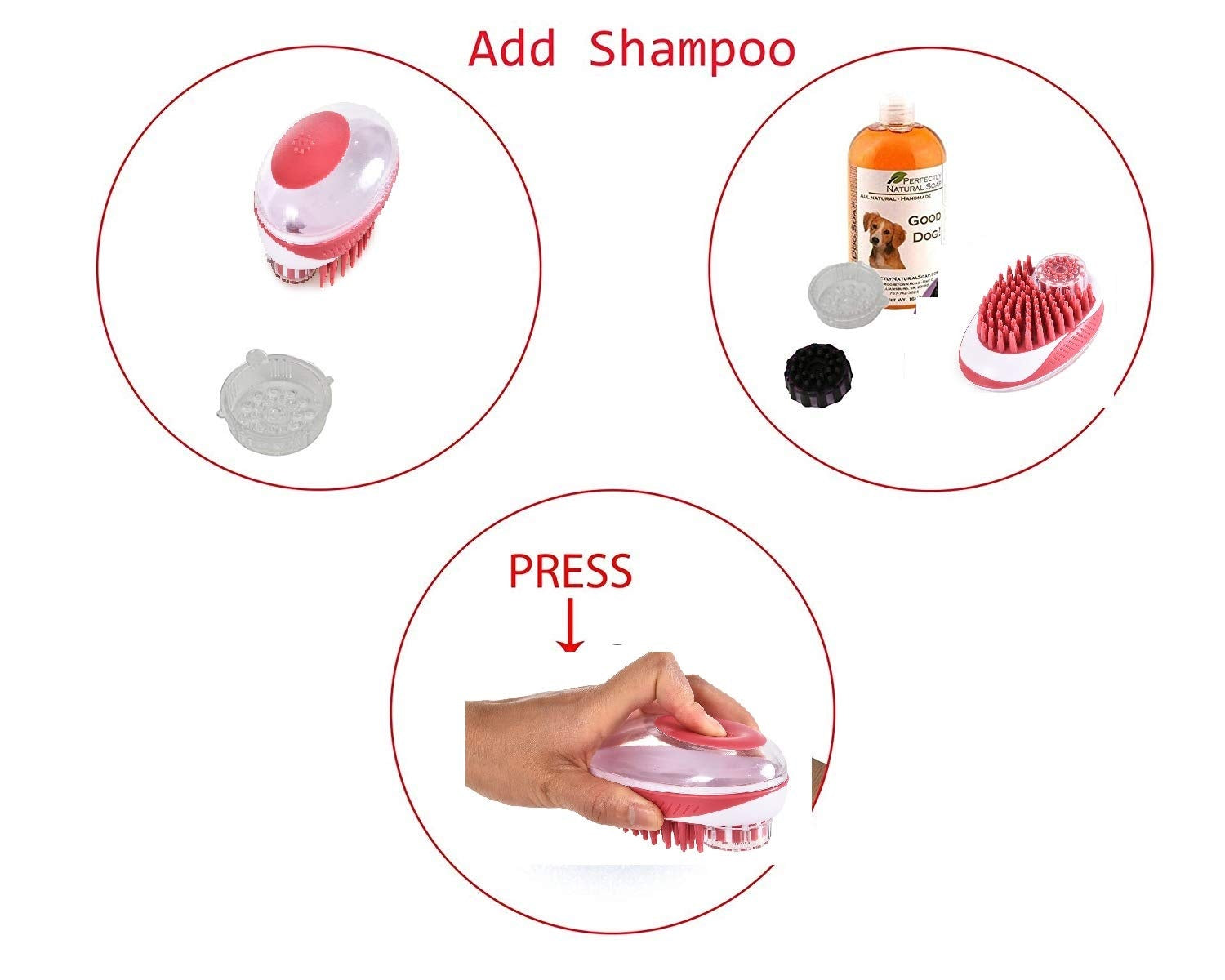 M-Pets Rubeaz Soap Dispenser & Brush - Red