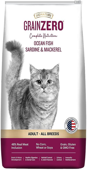 Signature Grainzero Adult All Breed Ocean Fish Sardine & Mackerel Cat Dry Food