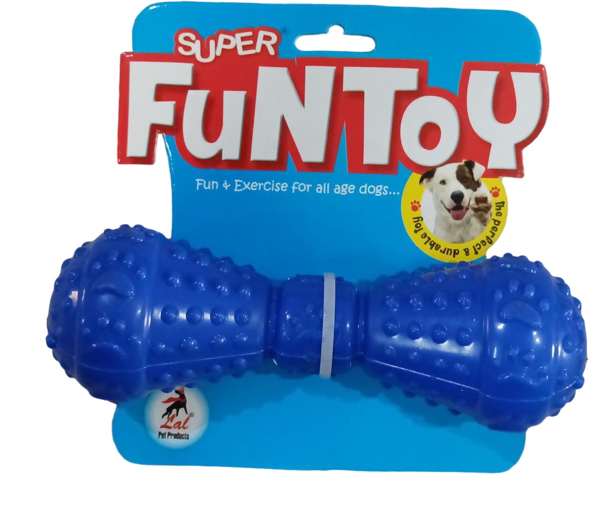Super Fun Toy Flavored Rubber Dumbell Dog Toy