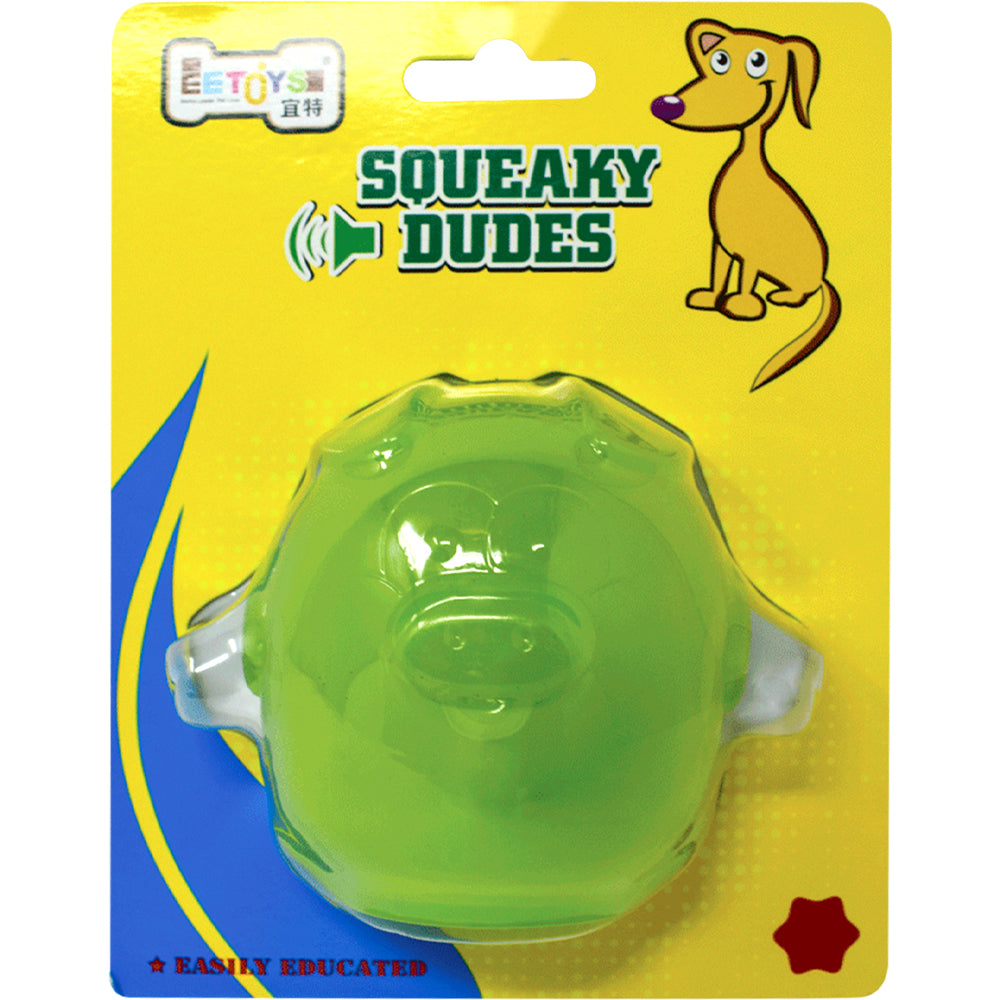 EE Toys Squeaky Dudes Pig Shaped Dog Toy