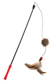 Gigwi Catwand Feather Teaser with Natural Feather Plush Ball and TPR Handle