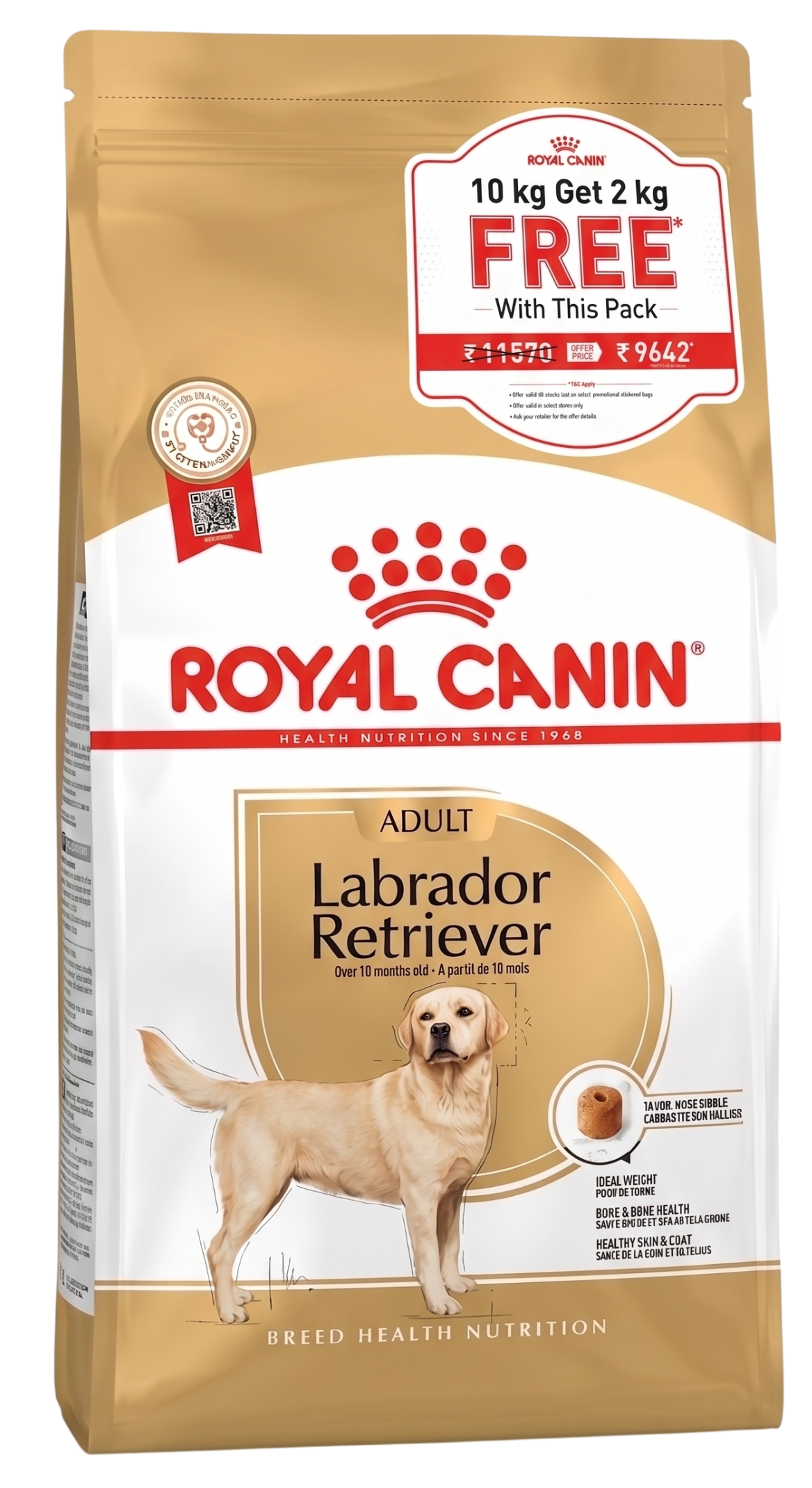 Royal Canin Labrador Retriever Adult Dog Dry Food 10Kg+2 Kg Free Inside